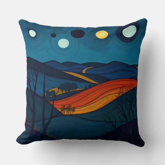 Coussin Paysage nocturne serein (Recto)