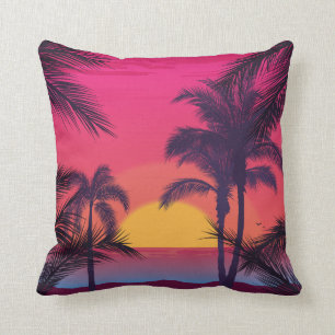 Coussin Paysage romantique avec des palmiers