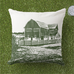 Coussin Paysage rural maison de ferme de style coupe