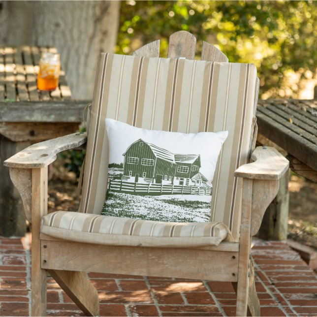 Coussin Paysage rural maison de ferme de style coupe (Chaise)