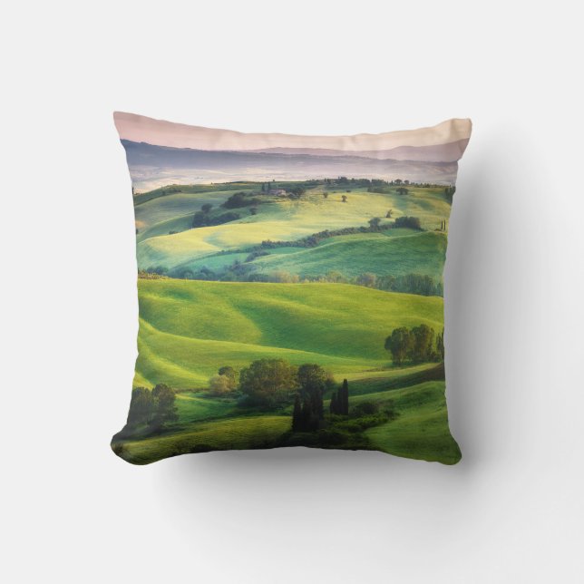 Coussin Paysage : Sérénité Peinte Légère (Recto)