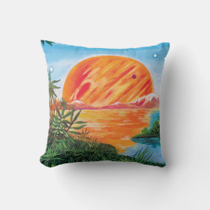 Coussin Paysage sur Europa - Peinture de science-fiction d