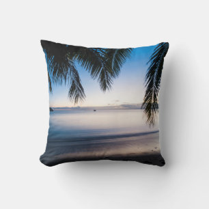 Coussin Paysage tropical au coucher du soleil, Fidji