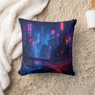 Coussin Paysage urbain à fibre optique