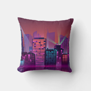 Coussin Paysage urbain coloré et lumineux. illustration
