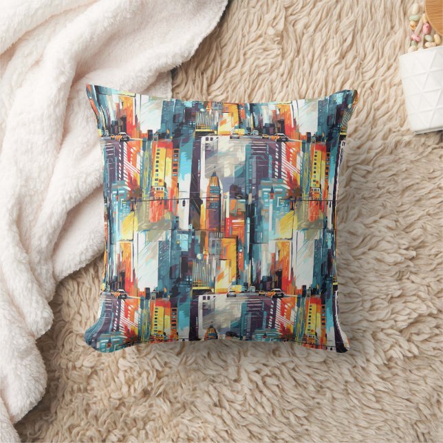 Coussin Paysage urbain cyberpunk abstrait (2) (Couverture)