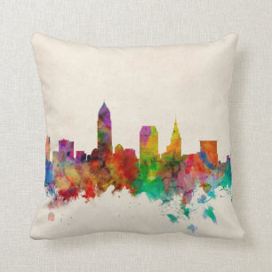 Coussin Paysage urbain d'horizon de Cleveland Ohio