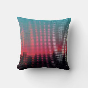 Coussin paysage urbain numérique Abstrait de squar coloré