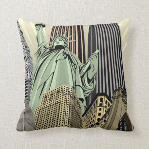 Coussin Paysage urbain stylisé superbe NYC