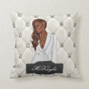 Coussin PDG afro-américain personnalisé Boss Woman Throw