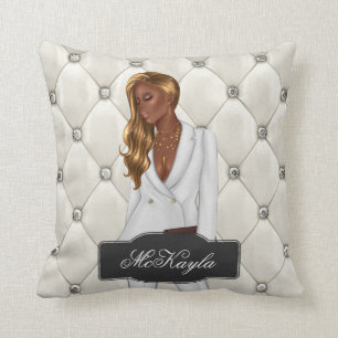 Coussin PDG afro-américain personnalisé Boss Woman Throw