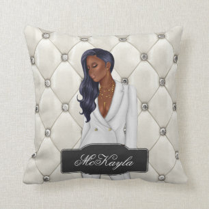 Coussin PDG afro-américain personnalisé Boss Woman Throw