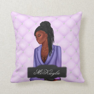 Coussin PDG afro-américain personnalisé Boss Woman Throw