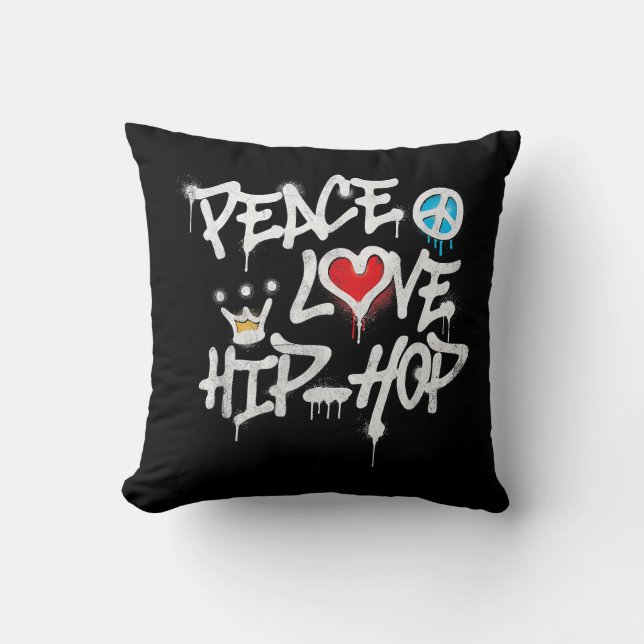 Coussin Peace Love Hip hop Dancing (Recto)