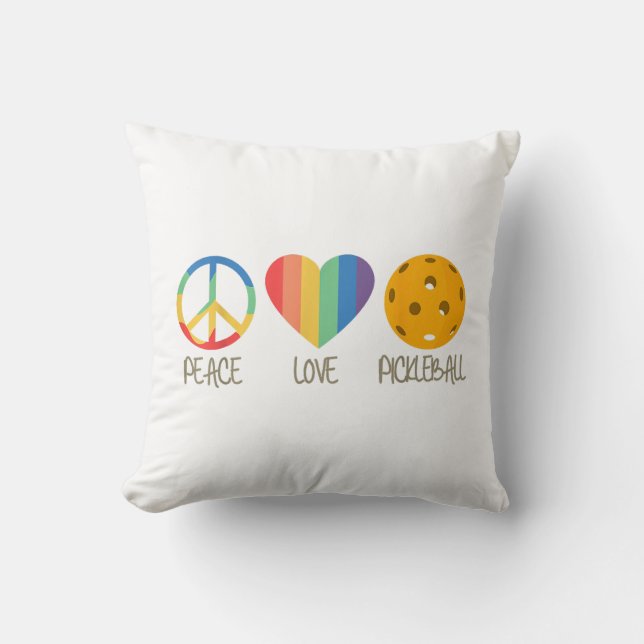 Coussin Peace Love Pickleball (Recto)