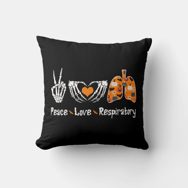 Coussin Peace Love Respiratory Therapist Skeleton Fun Hall (Recto)