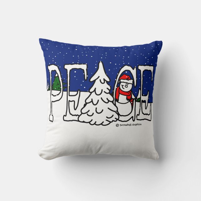 Coussin Peace Snowman (Recto)