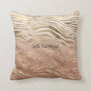 Coussin Peach Cream Ombre Gold Parties scintillant Zebra P