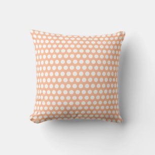 Coussin Peach fuzz rétro petits pois blancs