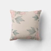 Coussin Peach Peonies Sage Floral Budget Mariage (Verso)