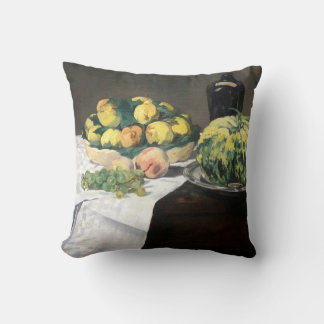 Coussin Peaches au citron de la vie morte par Manet Impres