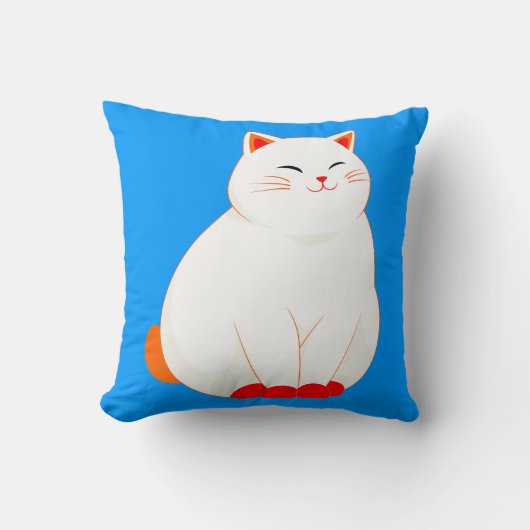 Coussin Peaches, le Chat Sourire (Recto)