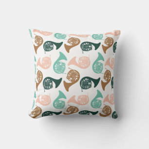 Coussin Peachy Green Horn Cadeau du joueur de corne