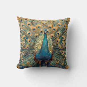 Coussin Peacock Art Nouveau