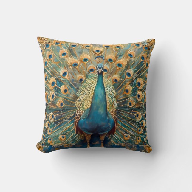 Coussin Peacock Art Nouveau (Recto)