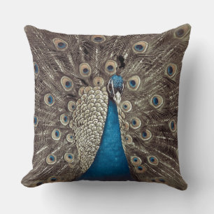 Coussin Peacock bleu antique