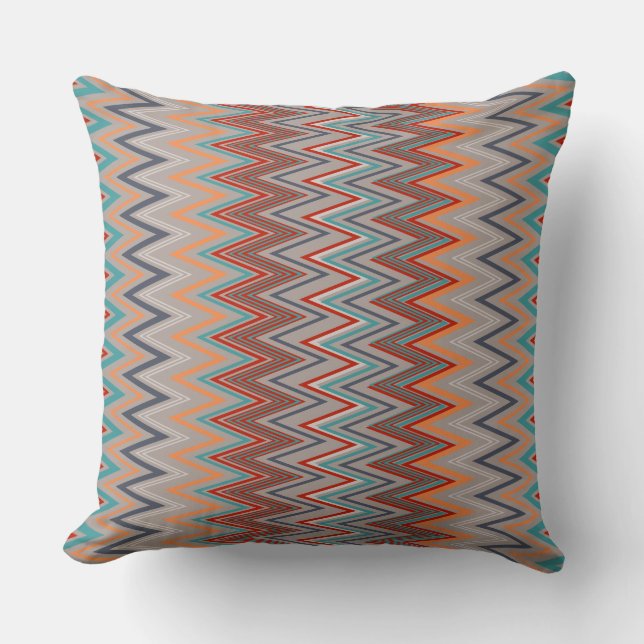 Coussin Peacock Colors Zigzag (Recto)