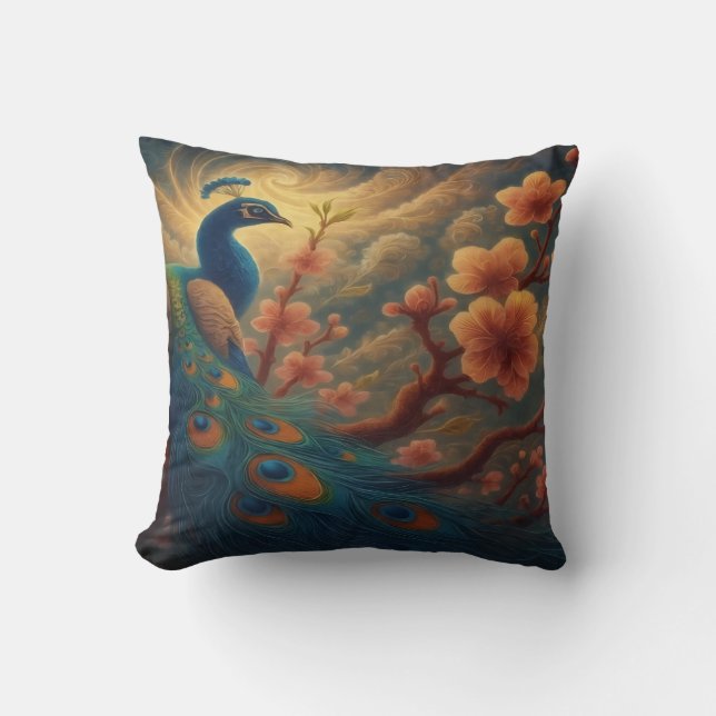 Coussin Peacock in Blossom (Recto)