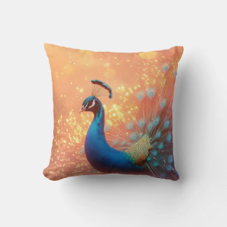 Coussin Peacock Majestic avec Plumage Vibrant