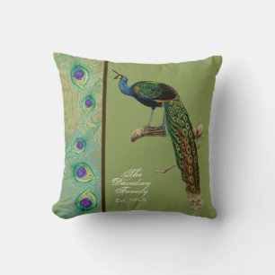 Coussin Peacock vintage, Plumes dans les cuisines Décor