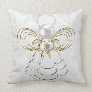 Coussin Pearls Gold Metallic Christmas Angel of Joy