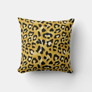 Coussin Peau d'animal, Aquarelle Léopard sans voile.