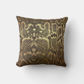 Coussin Peau de serpent Imprimer Glam Or moderne (Recto)