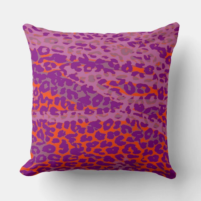 Coussin Peau Empreinte de léopard couleur rétro #16 (Recto)