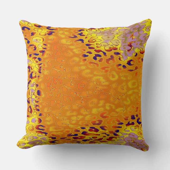 Coussin Peau Empreinte de léopard couleur rétro #5 (Recto)