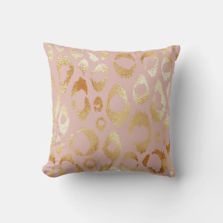 Coussin Peau léopard, texture or rose