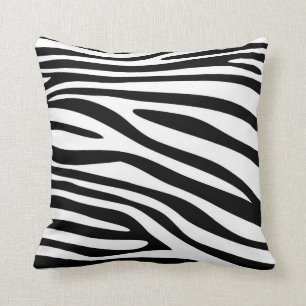 Coussin Peau noire et blanche de poster de animal de zèbre