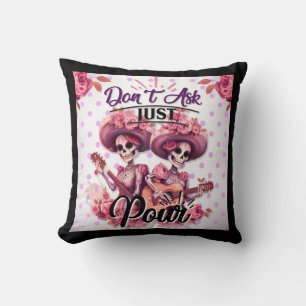 Coussin Peau pourpre et joli crâne de sucre Lancer l'oreil