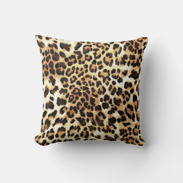 Coussin Peaux de léopard, design motif sans soudure. (Recto)