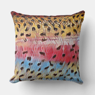 Coussin Pêche à la truite arc-en-ciel 20 x 20