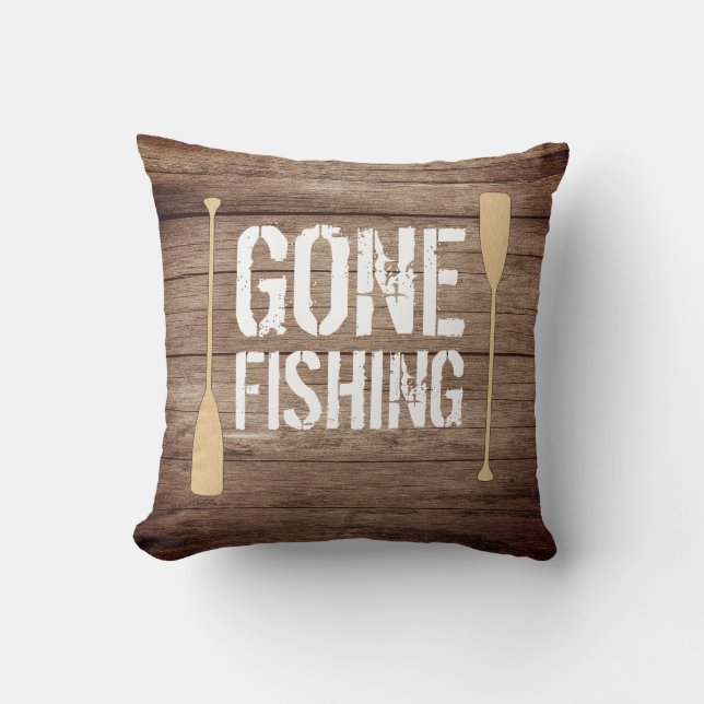 Coussin Pêche au bois rustique (Recto)
