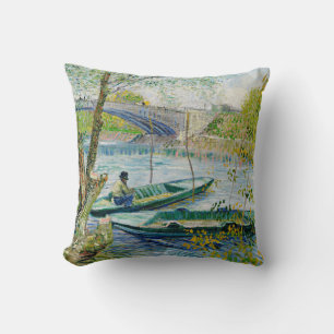 Coussin Pêche au printemps par Vincent van Gogh