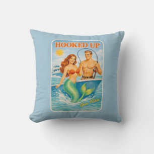 Coussin Pêche branchée pin-up sirène   Drôle de nautique