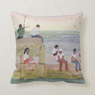 Coussin Pêche crépusculaire 1988
