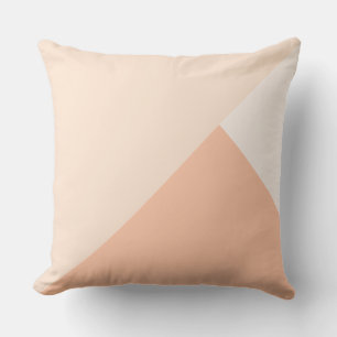 Coussin Pêche profond, blanc rosé et blanc antique