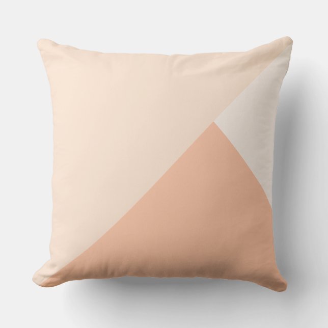 Coussin Pêche profond, blanc rosé et blanc antique (Recto)